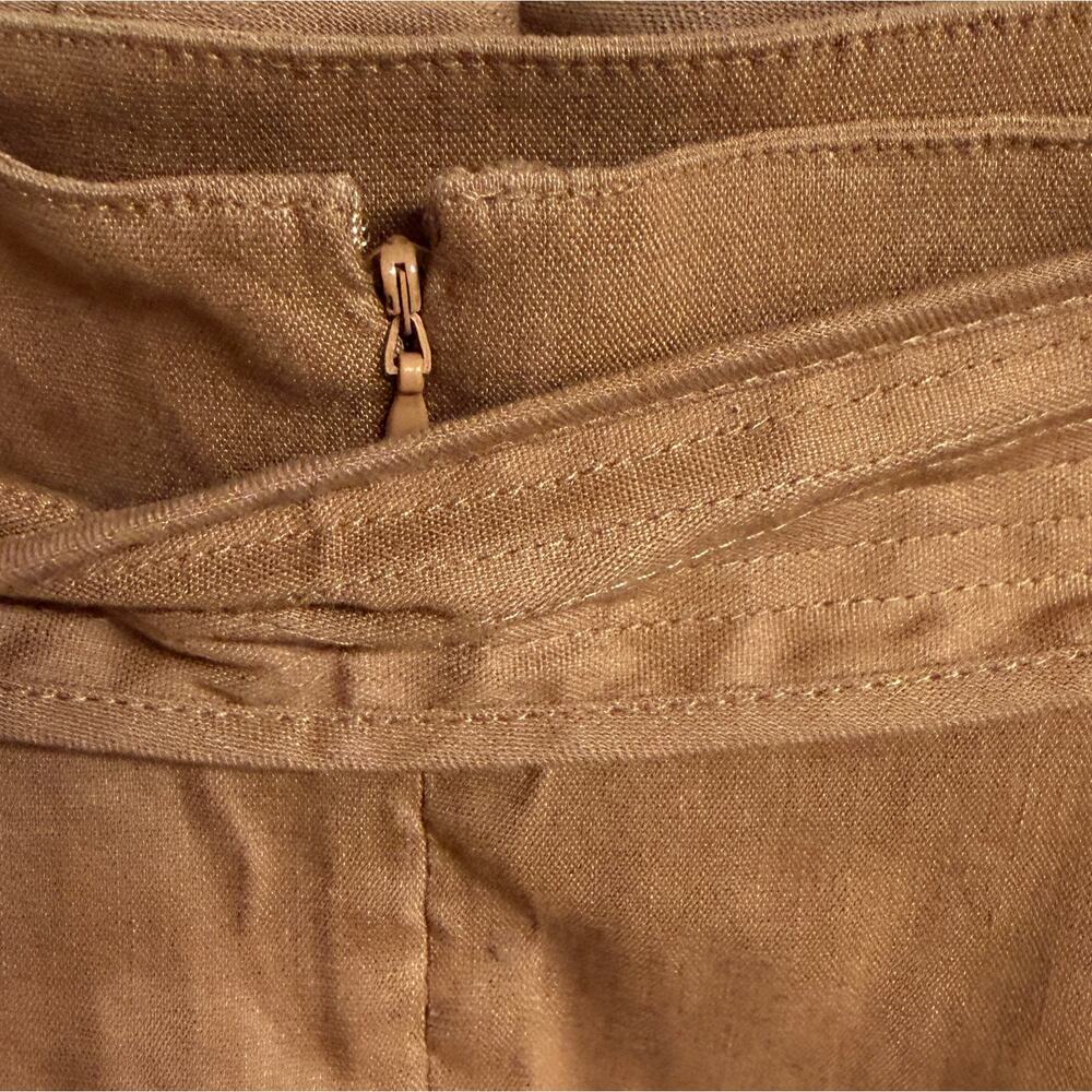 Calvin Klein Women Skirt Size 12 Trumpet Straight Brown Linen Ruffle Career New - Picture 6 of 11